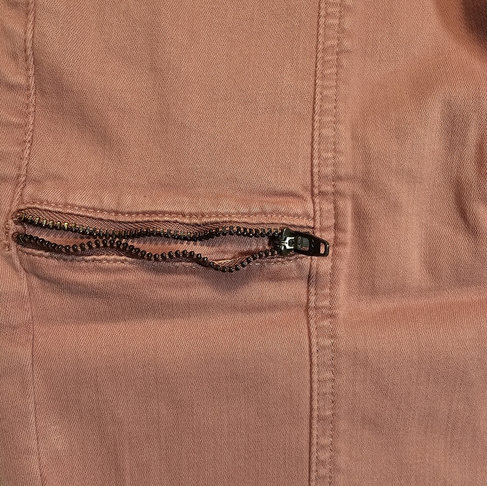 Cosmic Blue Love Cargo Pants Jeans Women Size 27 Plum Rose Comfort Stretch - Picture 7 of 11